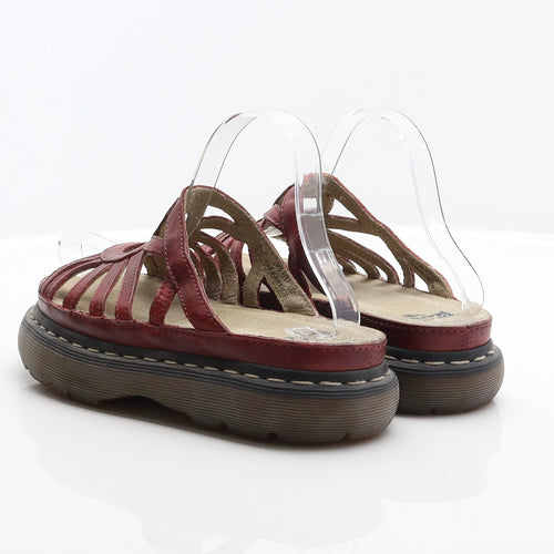Dr. Martens Womens Red Leather Slider Casual UK 5 38