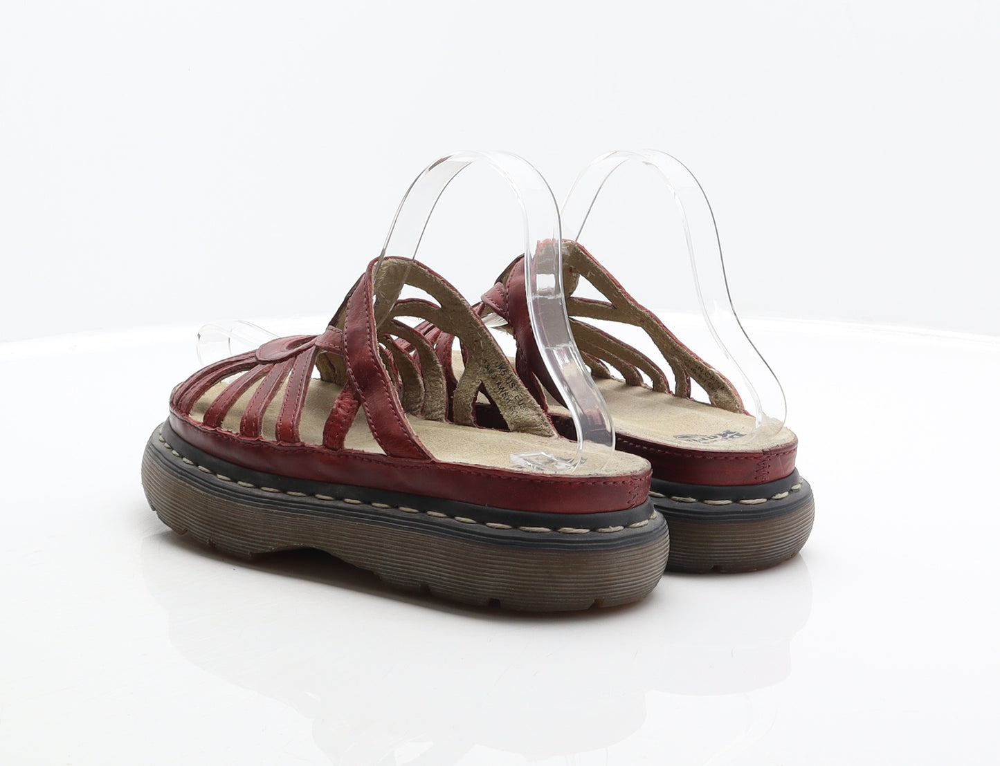 Dr. Martens Womens Red Leather Slider Casual UK 5 38