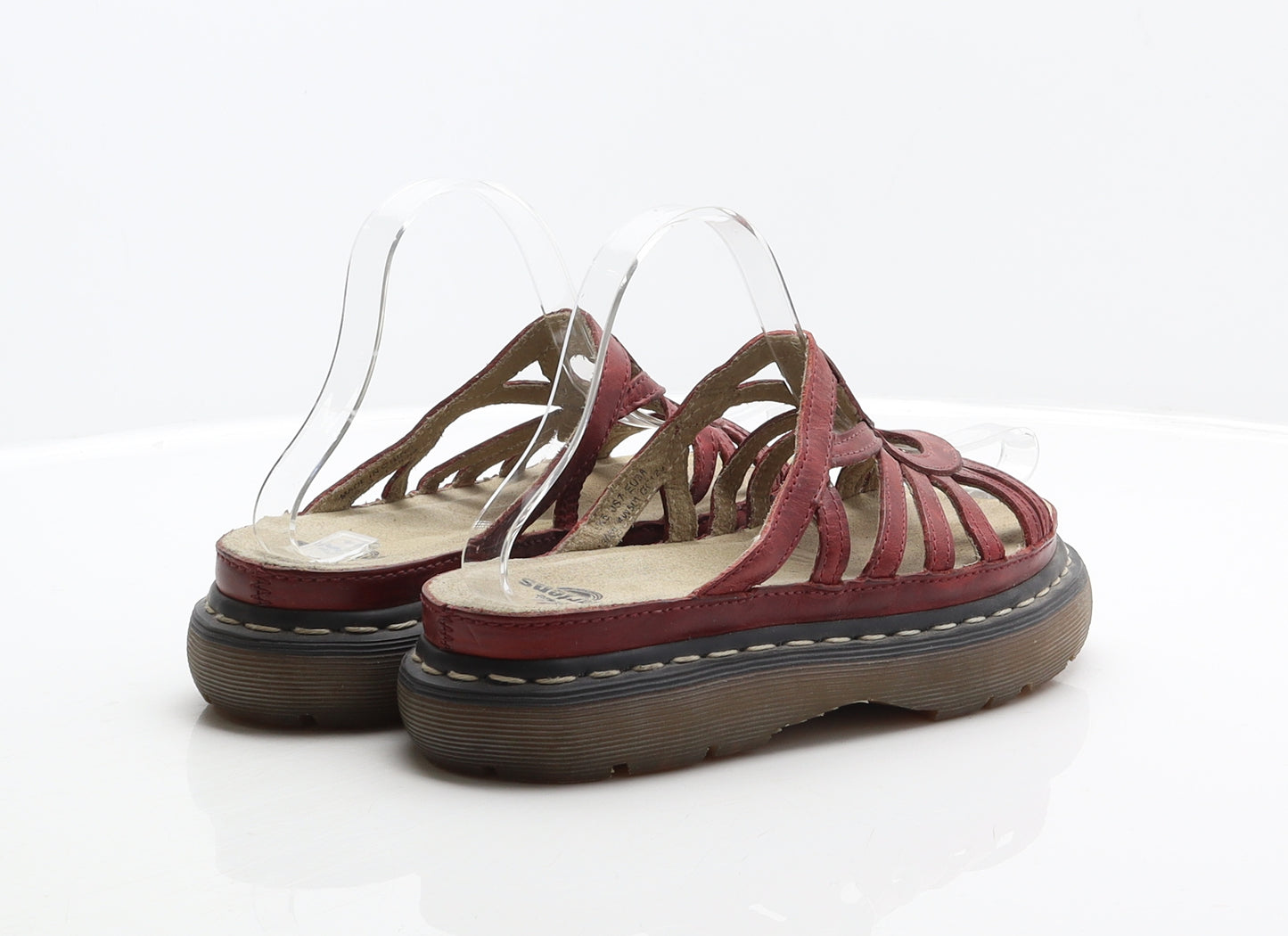 Dr. Martens Womens Red Leather Slider Casual UK 5 38