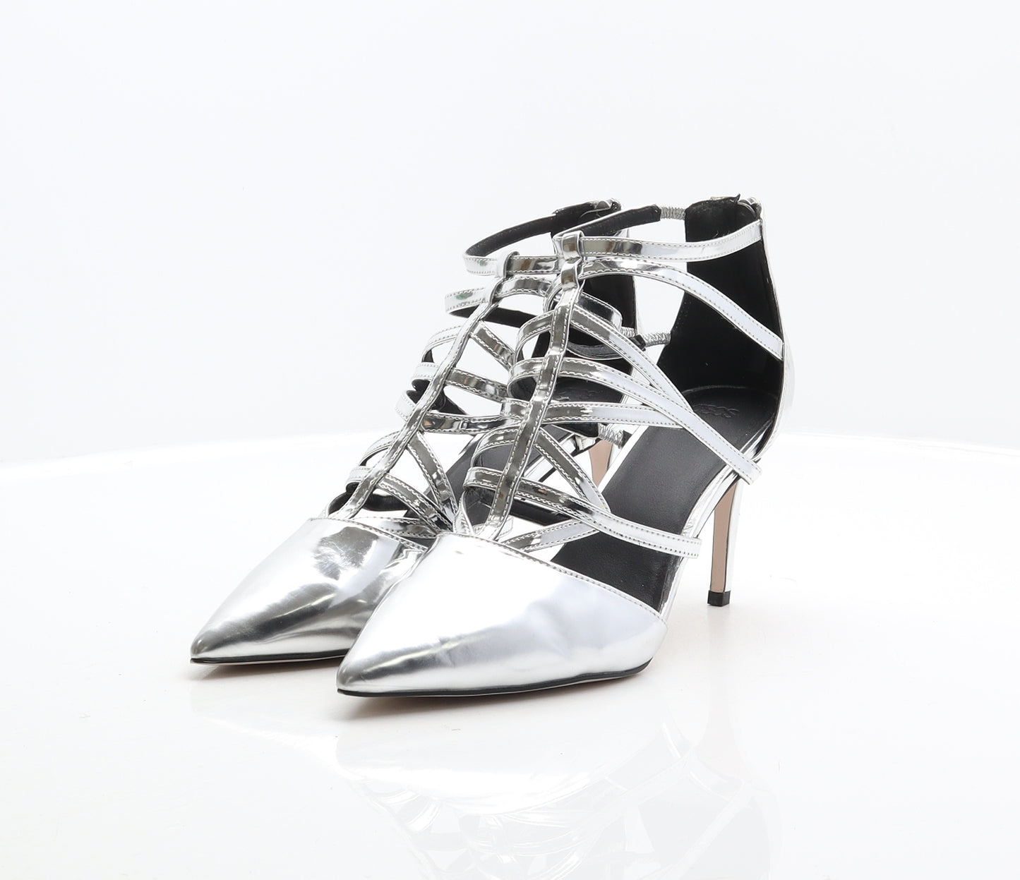 ASOS Womens Silver Synthetic Gladiator Heel UK 7