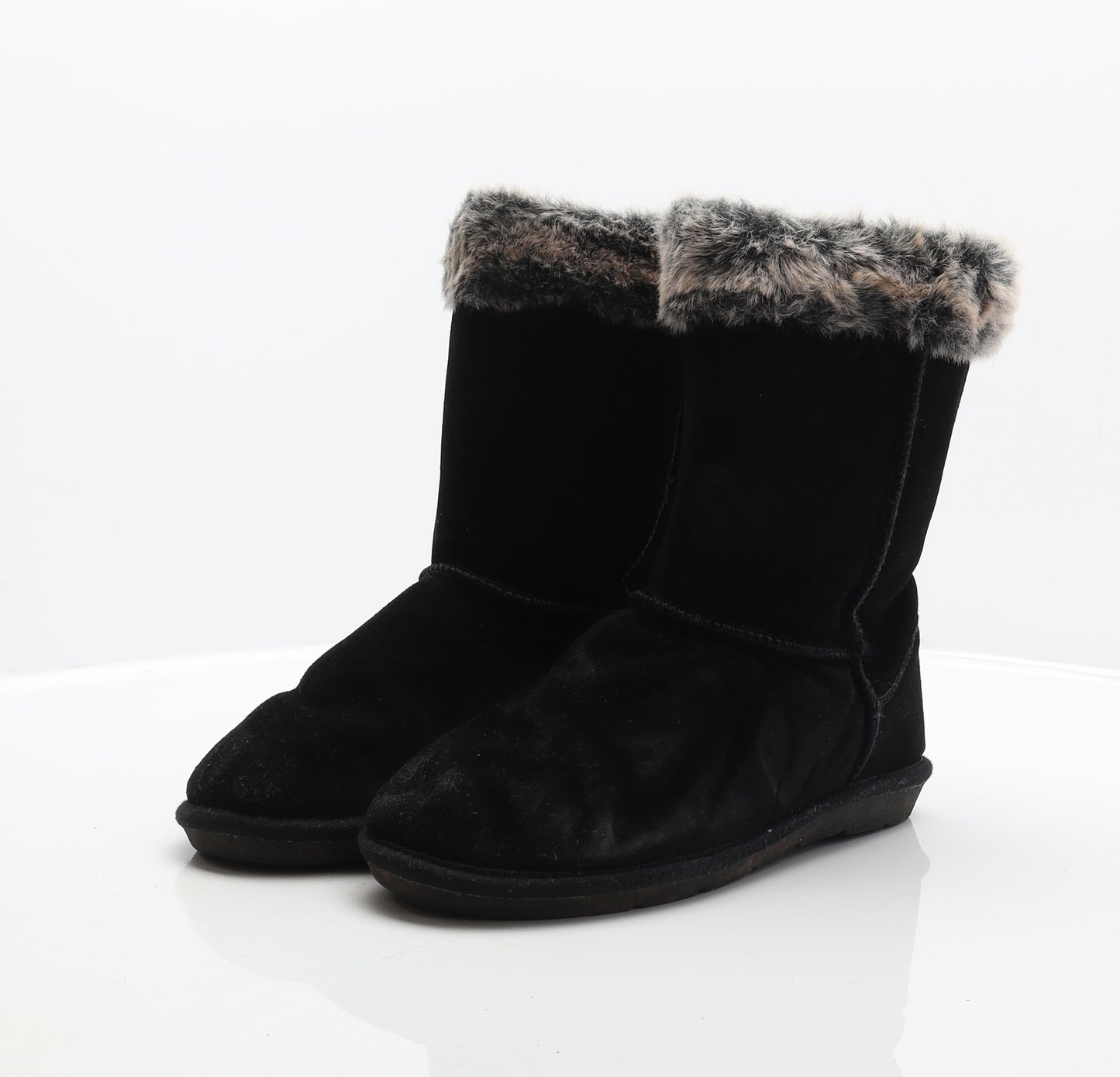 TU Womens Black Polyester Shearling Style Boot UK 7
