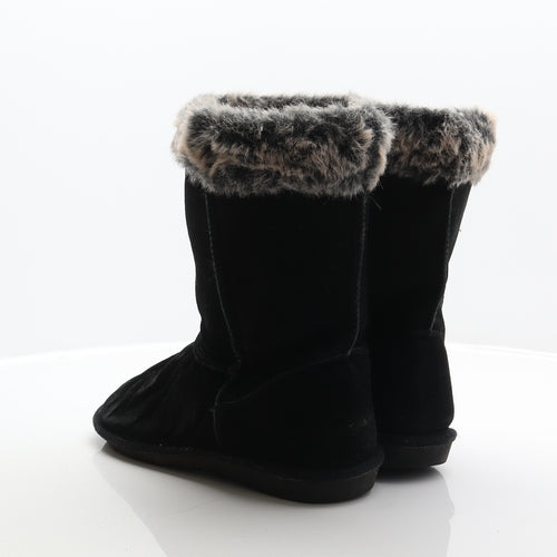 TU Womens Black Polyester Shearling Style Boot UK 7