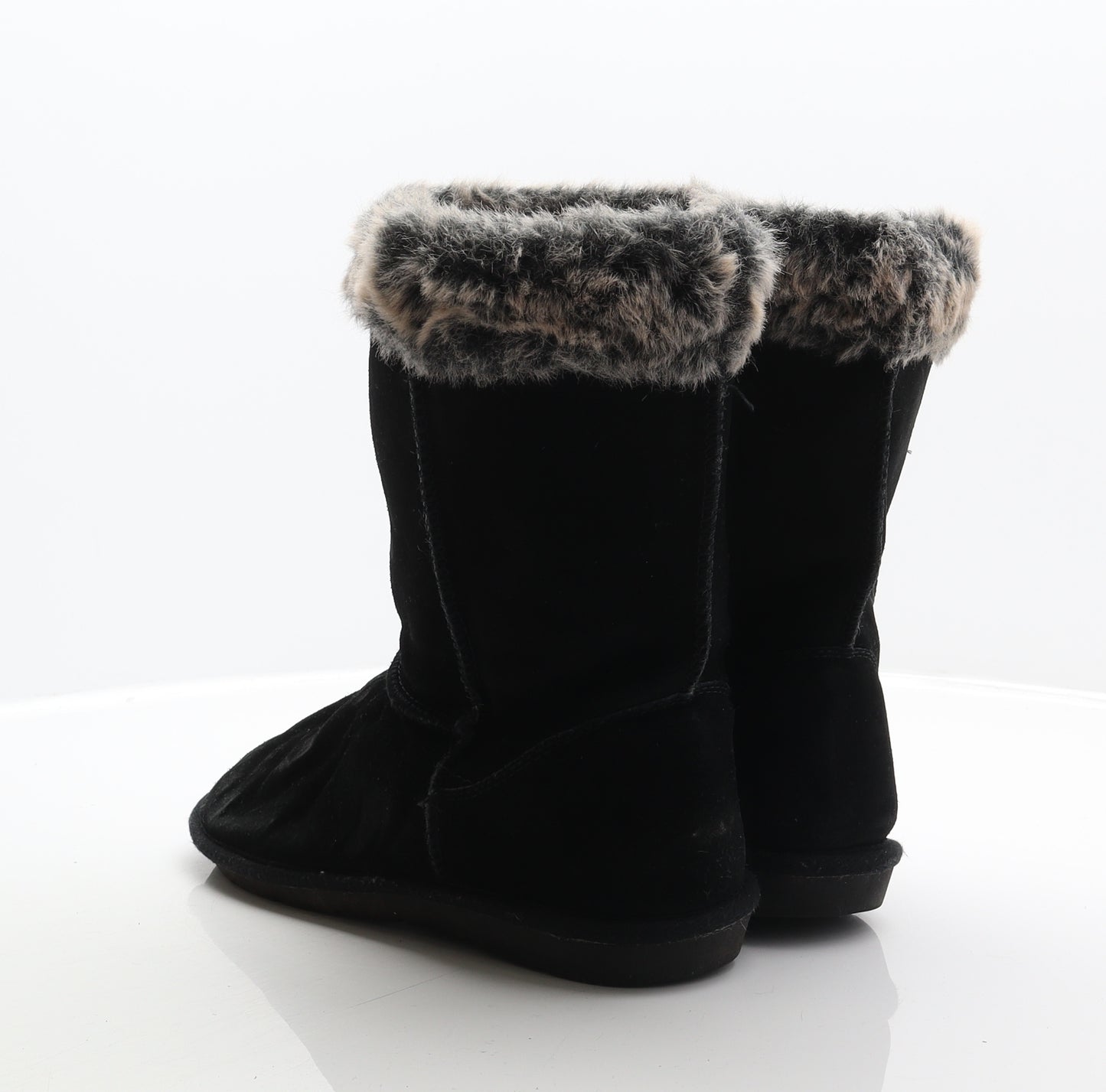 TU Womens Black Polyester Shearling Style Boot UK 7