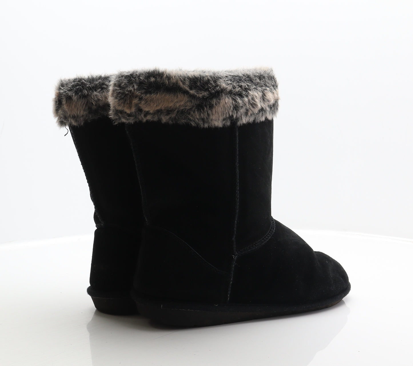 TU Womens Black Polyester Shearling Style Boot UK 7