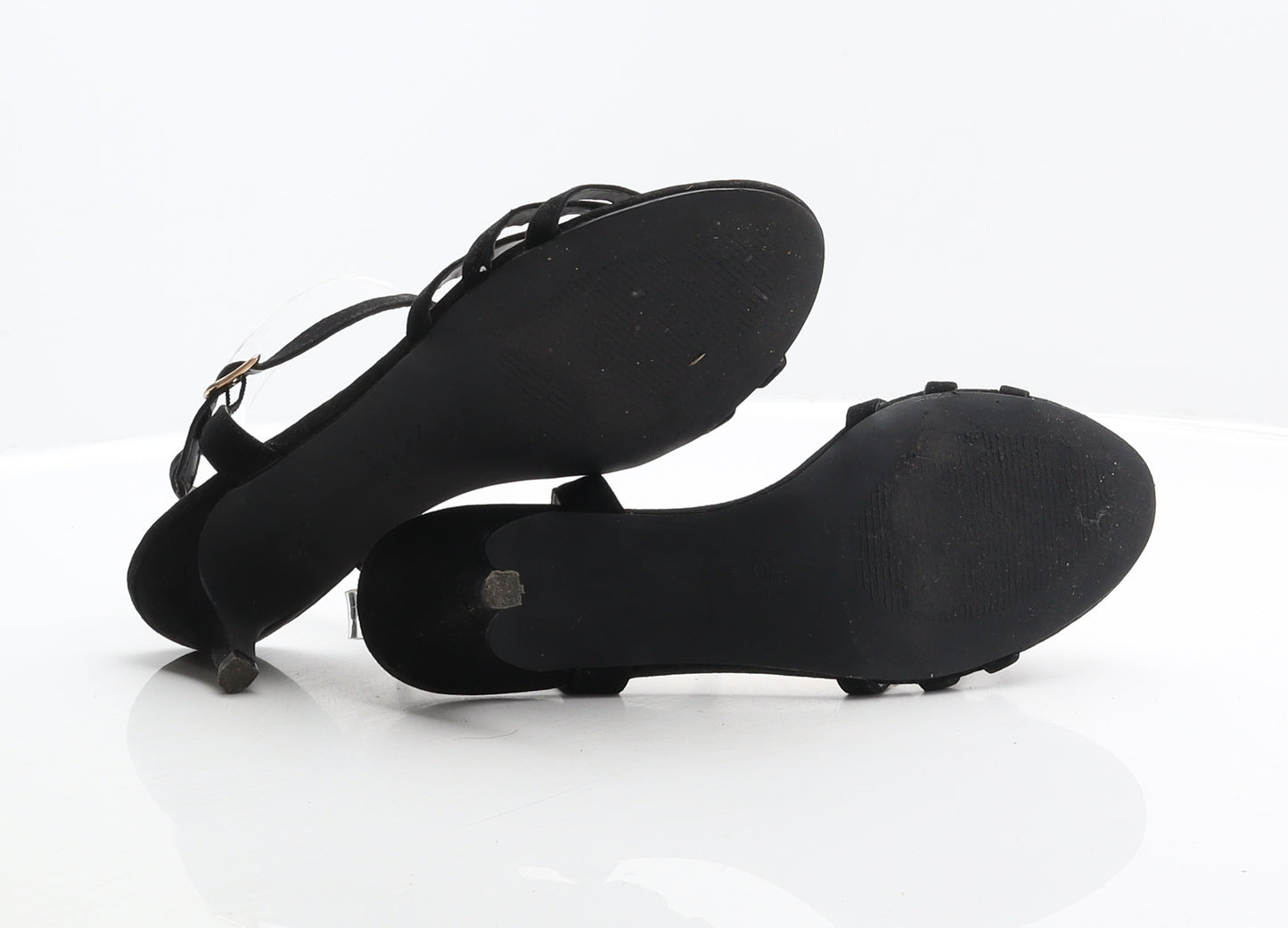 New Look Womens Black Polyester Strappy Heel UK 6 39