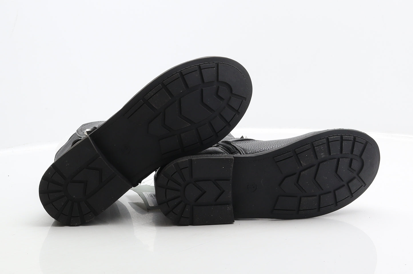 TU Girls Black Synthetic Biker Boot UK 2