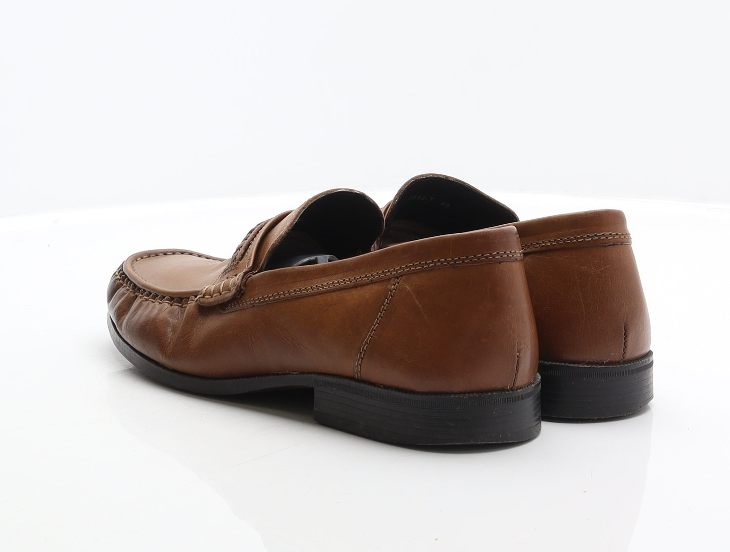 John mac Stone Mens Brown Leather Loafer Casual UK 8 42