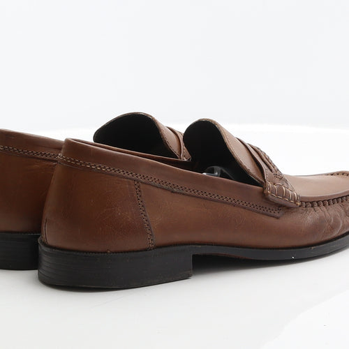 John mac Stone Mens Brown Leather Loafer Casual UK 8 42