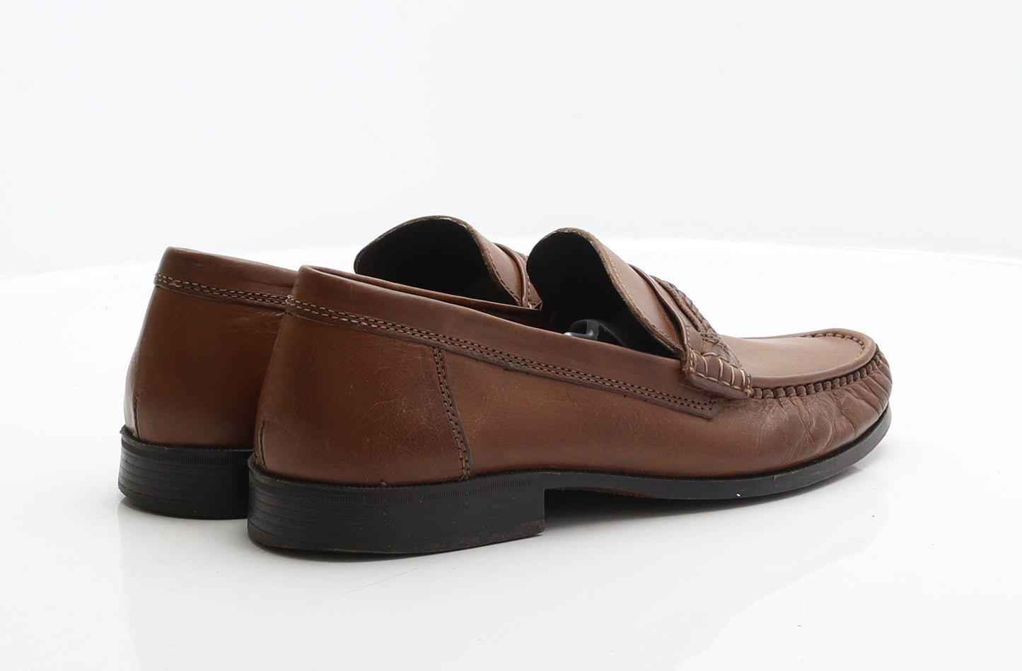 John mac Stone Mens Brown Leather Loafer Casual UK 8 42