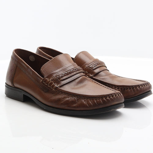 John mac Stone Mens Brown Leather Loafer Casual UK 8 42
