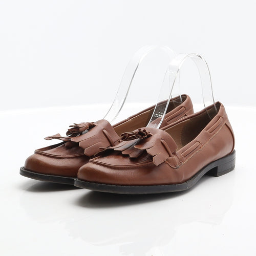 Marks and Spencer Womens Brown Leather Loafer Casual UK 4
