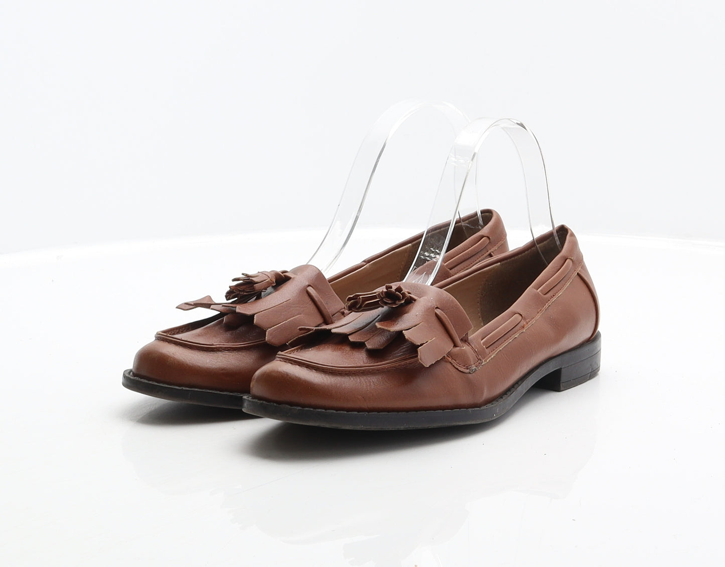 Marks and Spencer Womens Brown Leather Loafer Casual UK 4