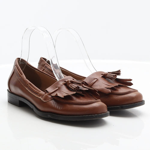 Marks and Spencer Womens Brown Leather Loafer Casual UK 4