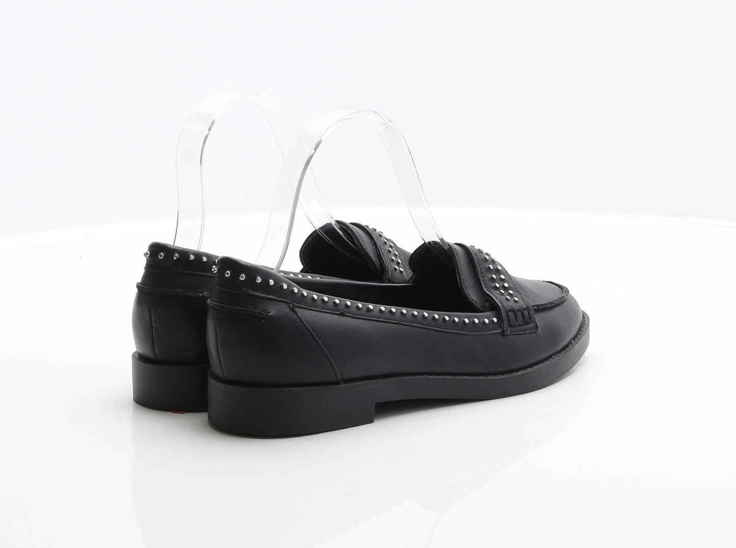 New Look Womens Black Leather Loafer Casual UK 4 37