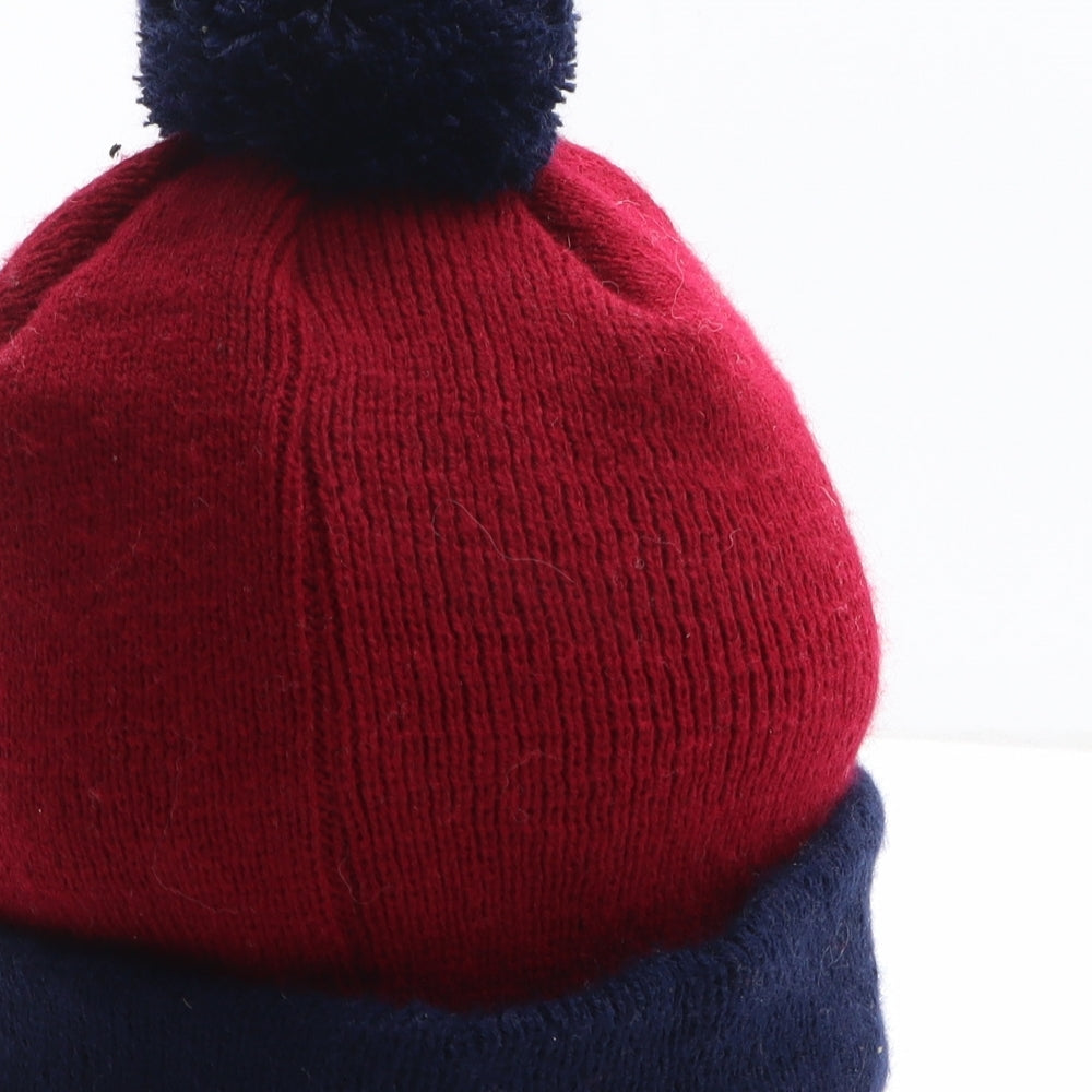 FC Barcelona Mens Red Polyester Beanie One Size - Football FCB