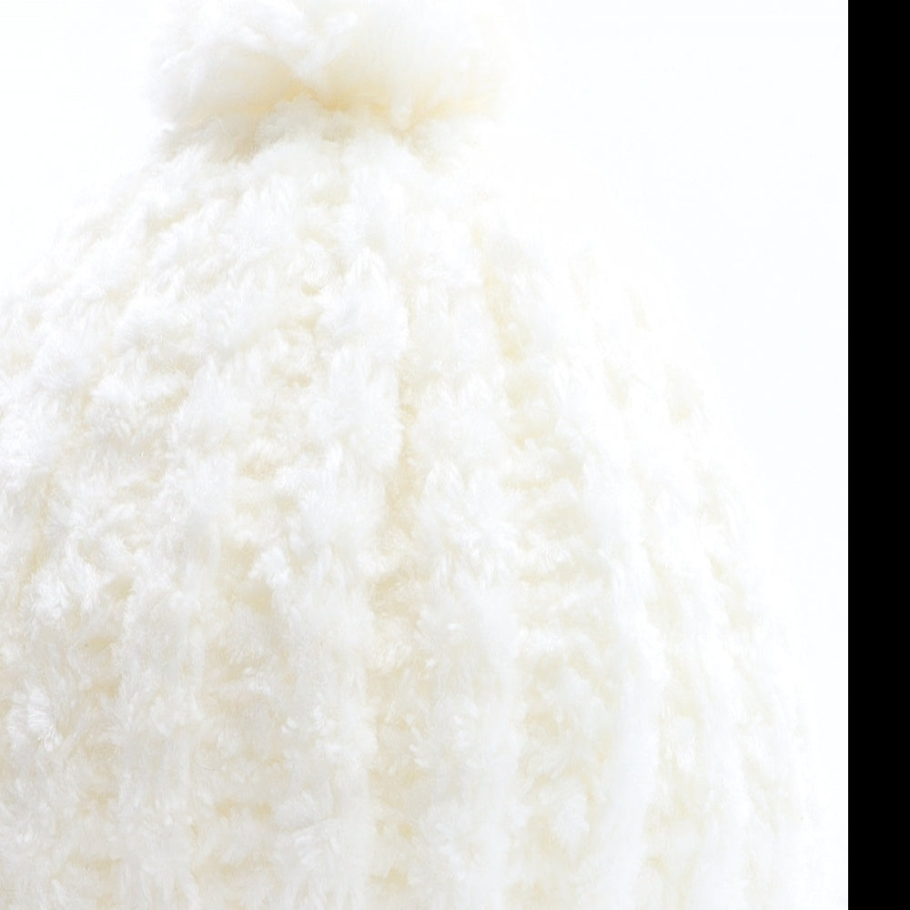 Italy Womens White Acrylic Bobble Hat One Size