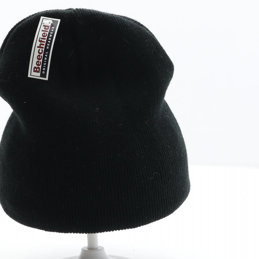 Beechfield Mens Black Acrylic Beanie One Size - Karate Detail
