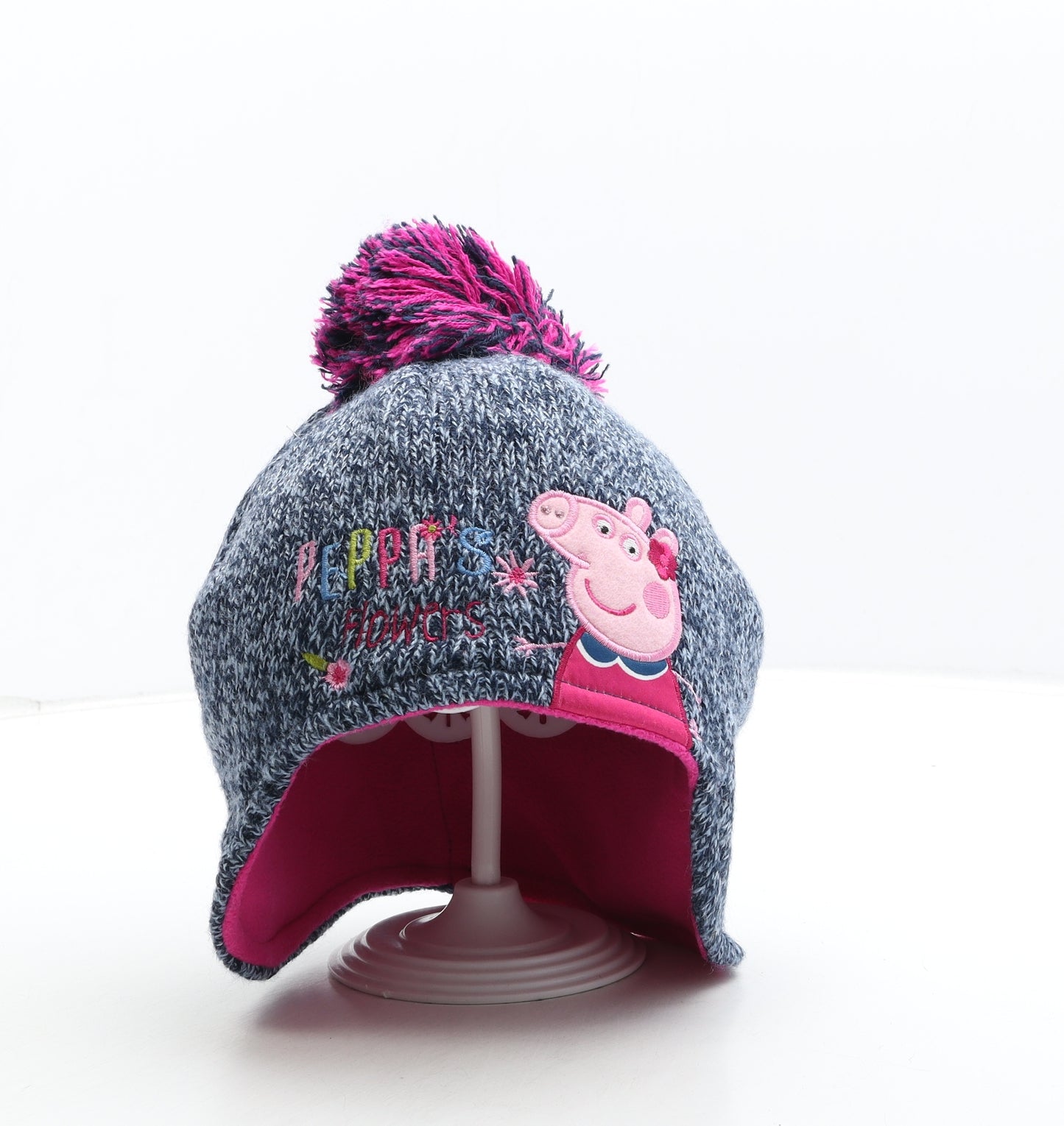 Nutmeg Girls Blue Acrylic Bobble Hat Size S - Peppa Pig