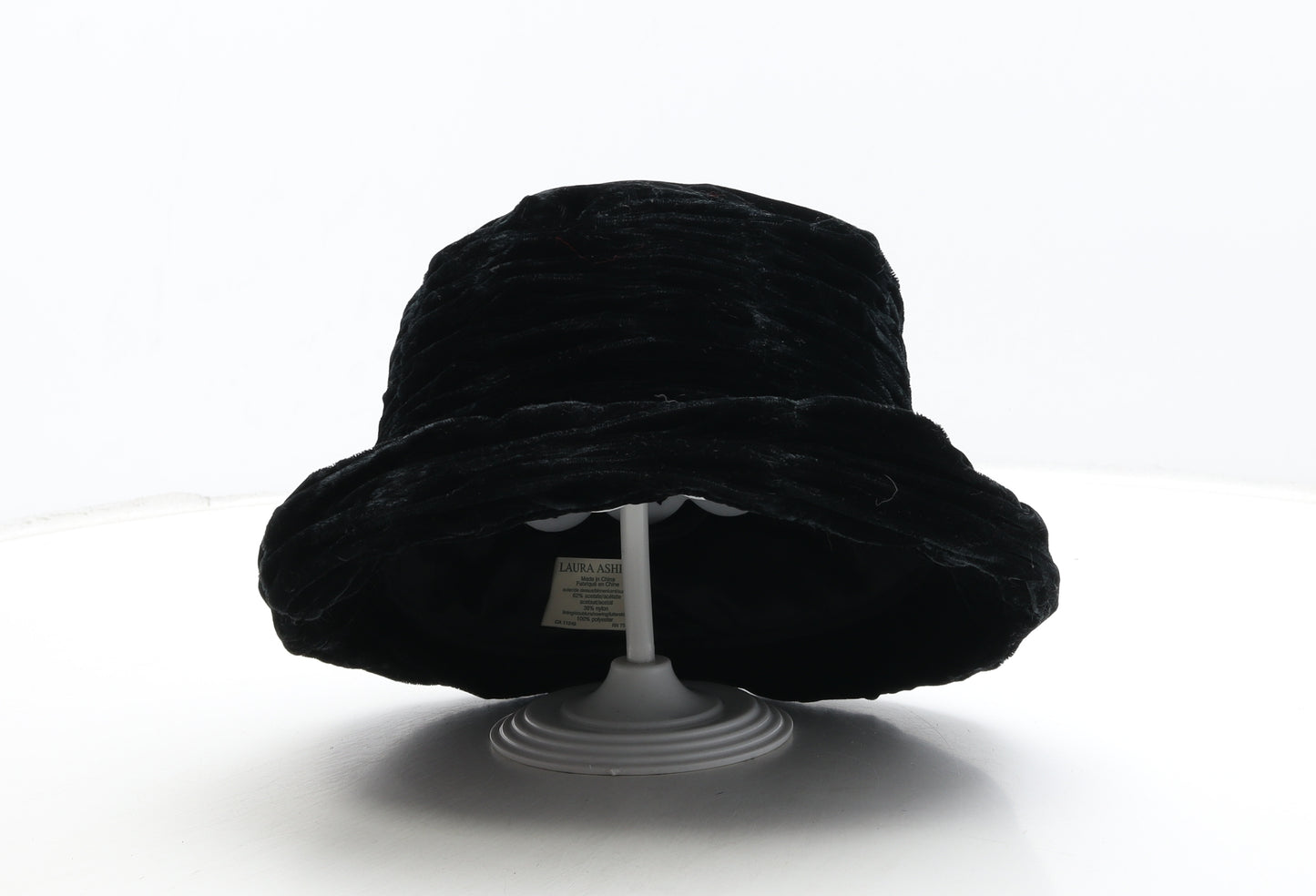 Laura Ashley Womens Black Acetate Bucket Hat One Size