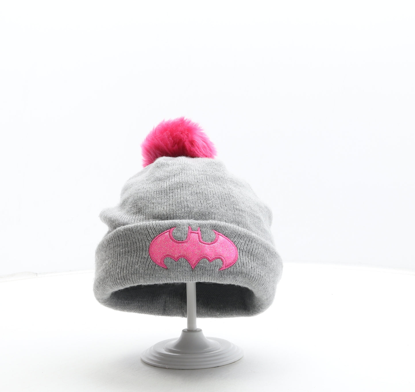 George Womens Grey Acrylic Bobble Hat One Size - Batman