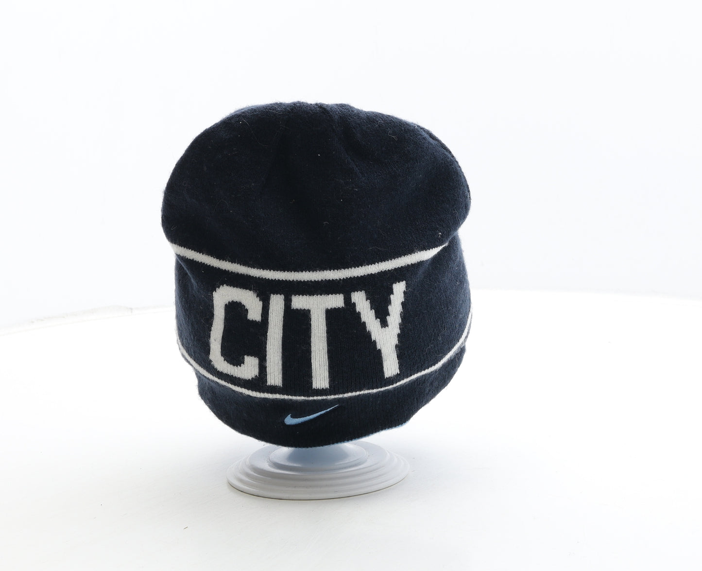 Nike Mens Blue Acrylic Beanie One Size - Manchester City Football Club