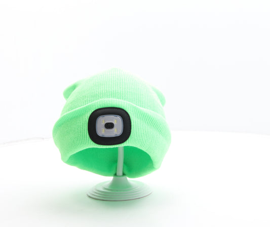 Preworn Mens Green Acrylic Beanie One Size - Spotlight Attached