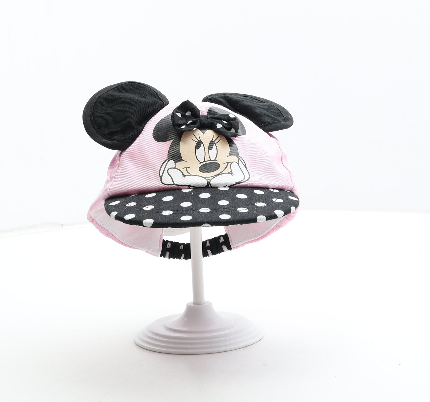 Primark Girls Pink Polka Dot Cotton Baseball Cap Size S - Minnie Mouse