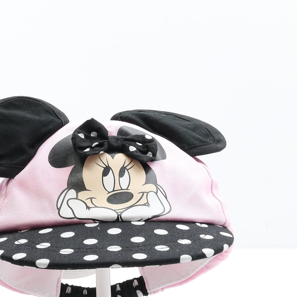 Primark Girls Pink Polka Dot Cotton Baseball Cap Size S - Minnie Mouse