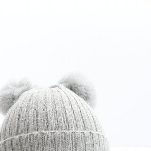 Primark Girls Grey Polyester Bobble Hat Size S