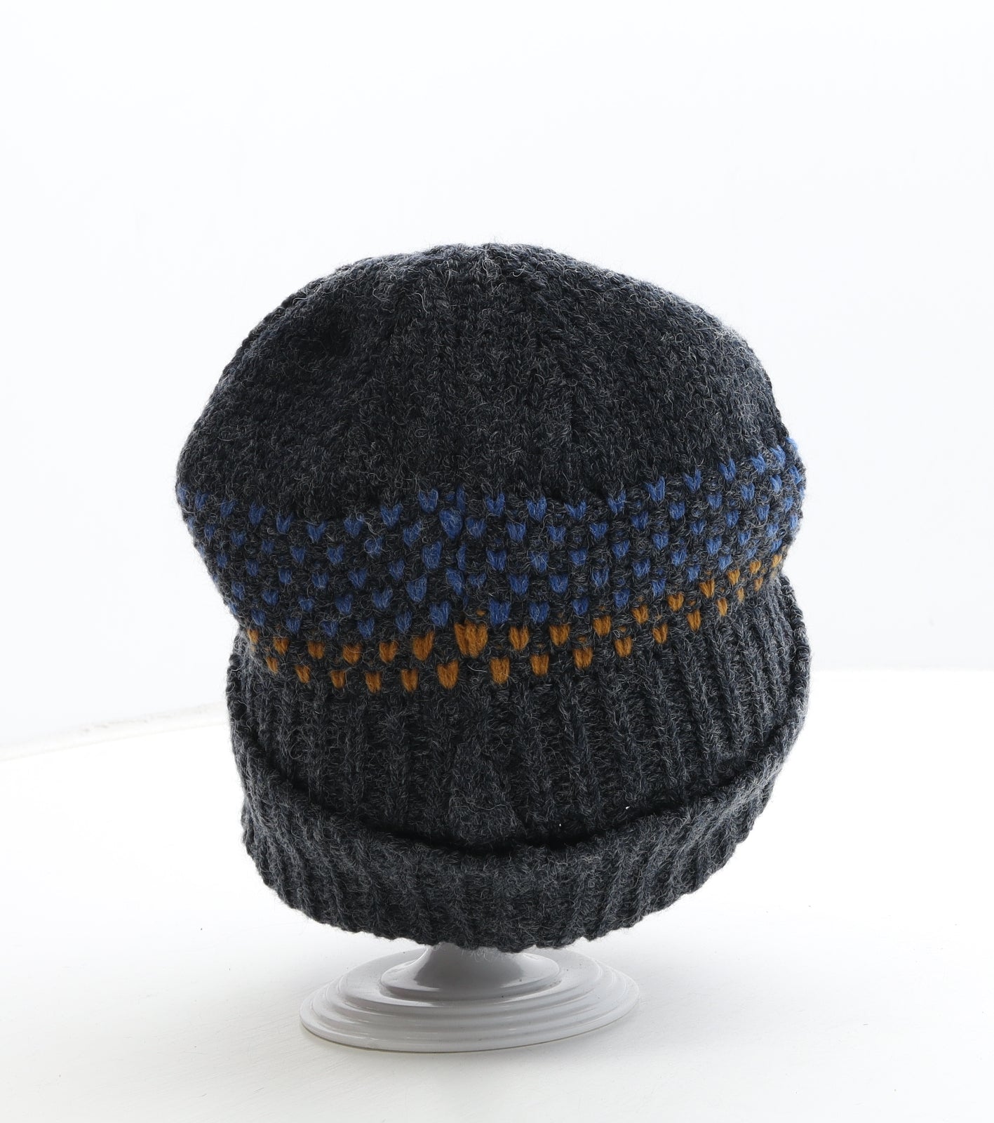 Craghoppers Mens Blue Geometric Acrylic Beanie Size S