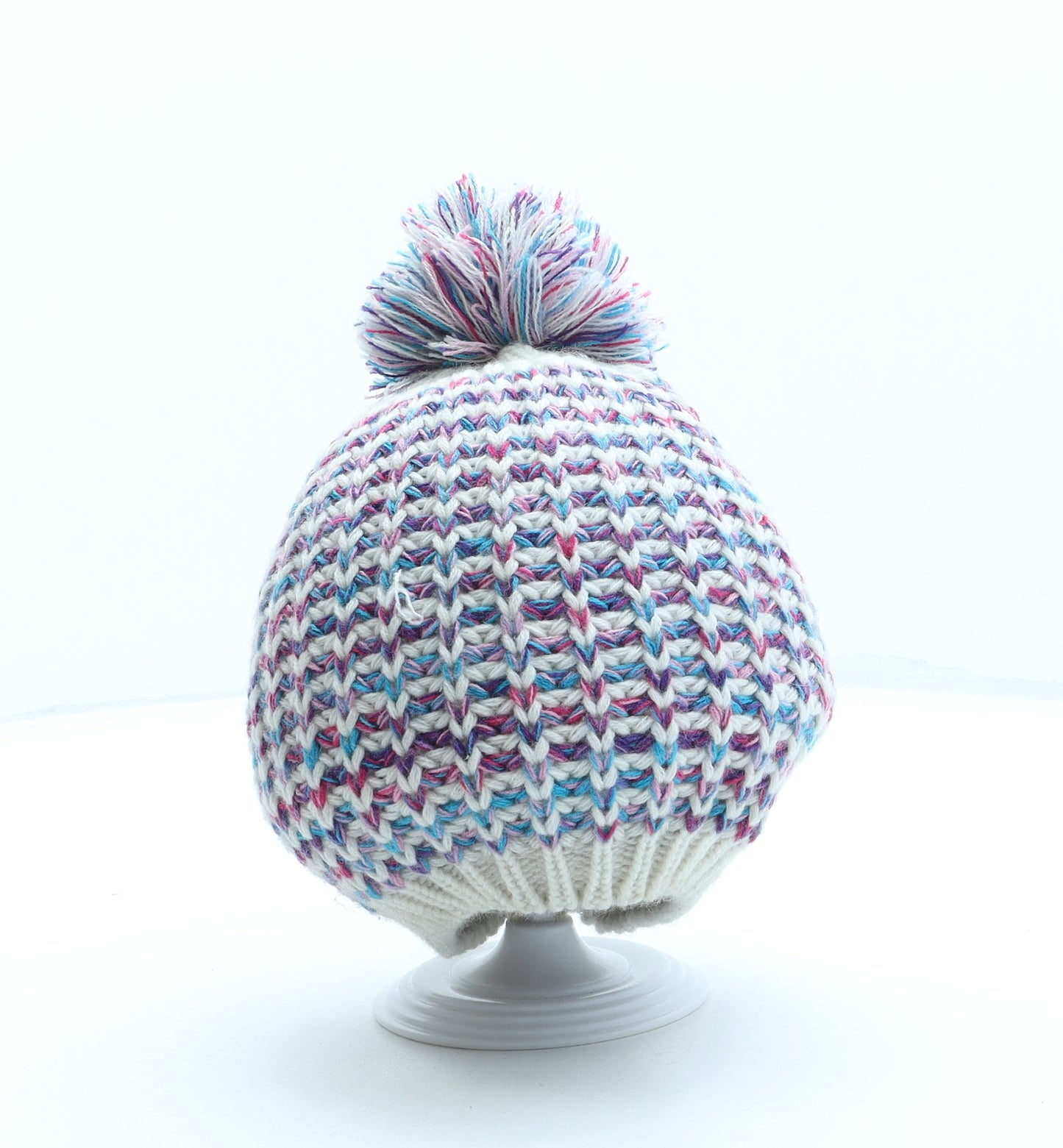Pep&Co Girls Pink Acrylic Bobble Hat One Size - Pom Pom