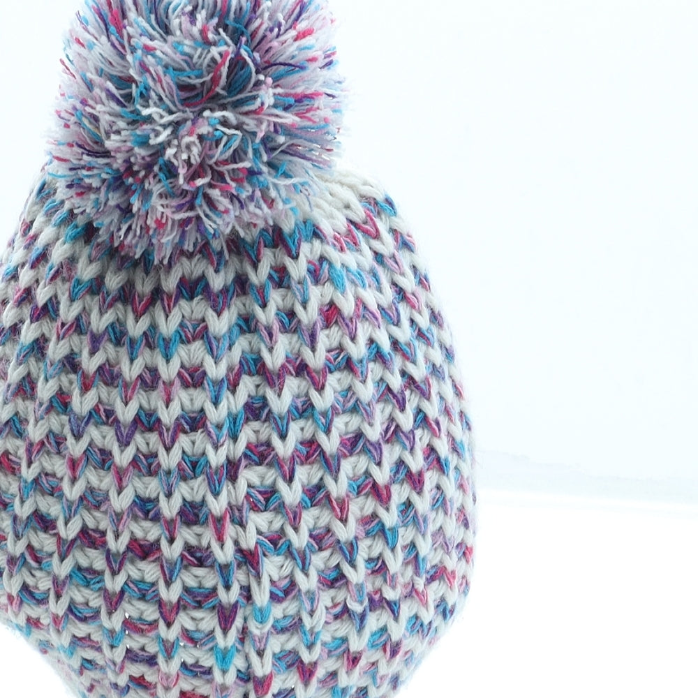 Pep&Co Girls Pink Acrylic Bobble Hat One Size - Pom Pom