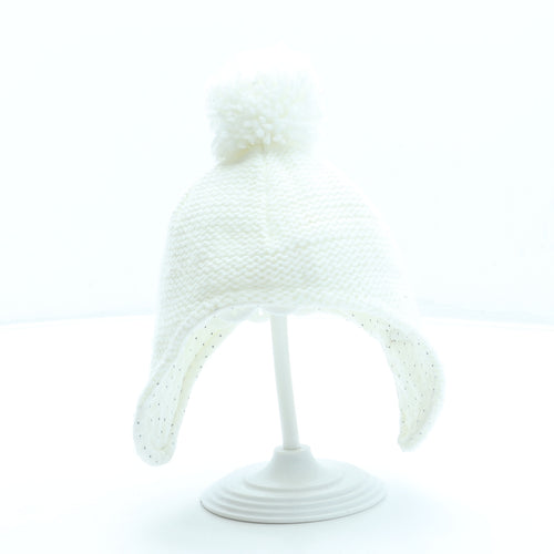Earlydays Girls Ivory Acrylic Bonnet One Size - Pom Pom