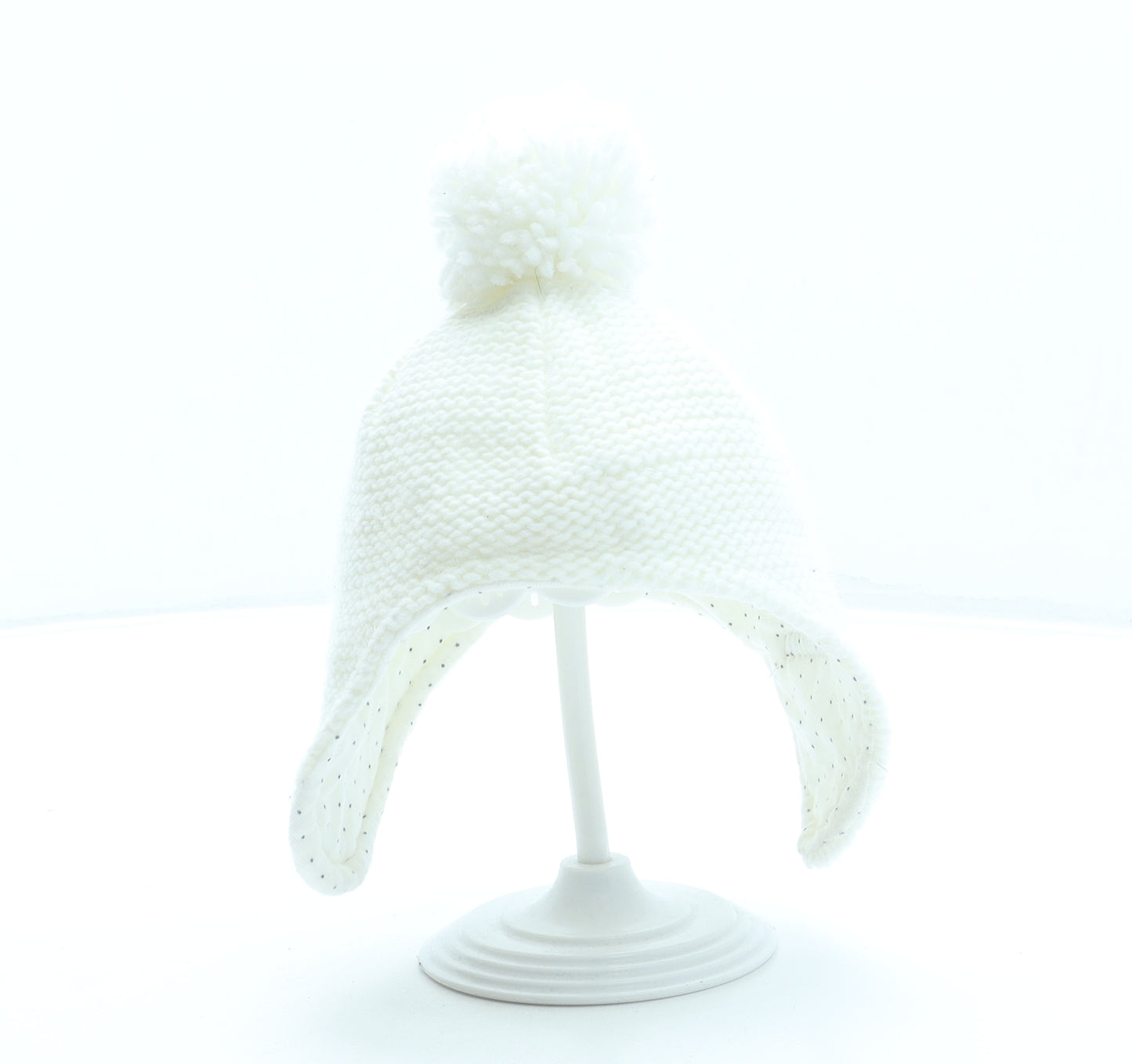 Earlydays Girls Ivory Acrylic Bonnet One Size - Pom Pom