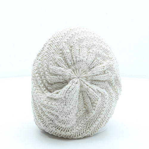 BIG STAR Mens Beige Acrylic Slouch Hat Size L