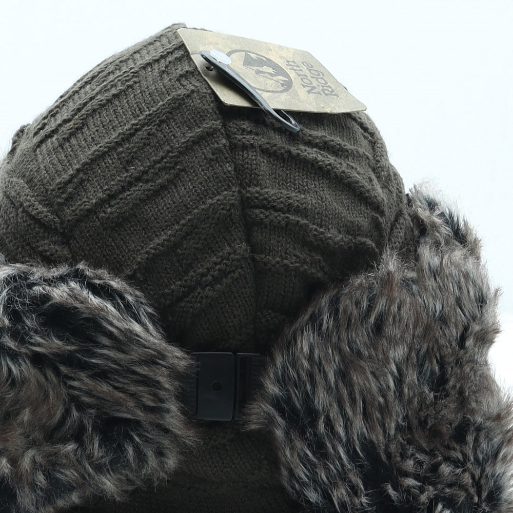 North Ridge Mens Green Acrylic Trapper Hat One Size