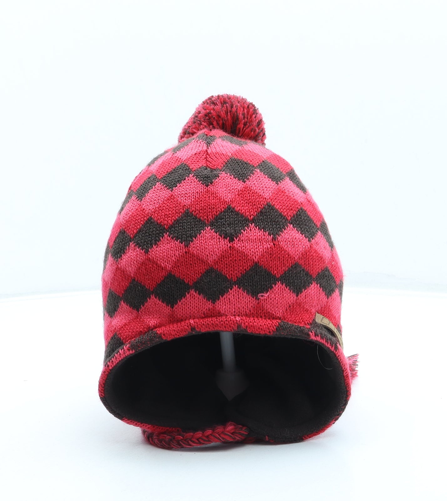 Berghaus Girls Pink Geometric Wool Bonnet One Size - Pom Pom