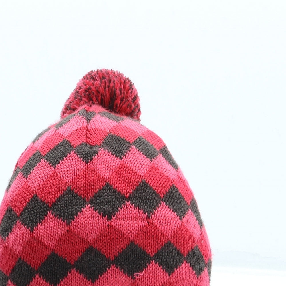 Berghaus Girls Pink Geometric Wool Bonnet One Size - Pom Pom
