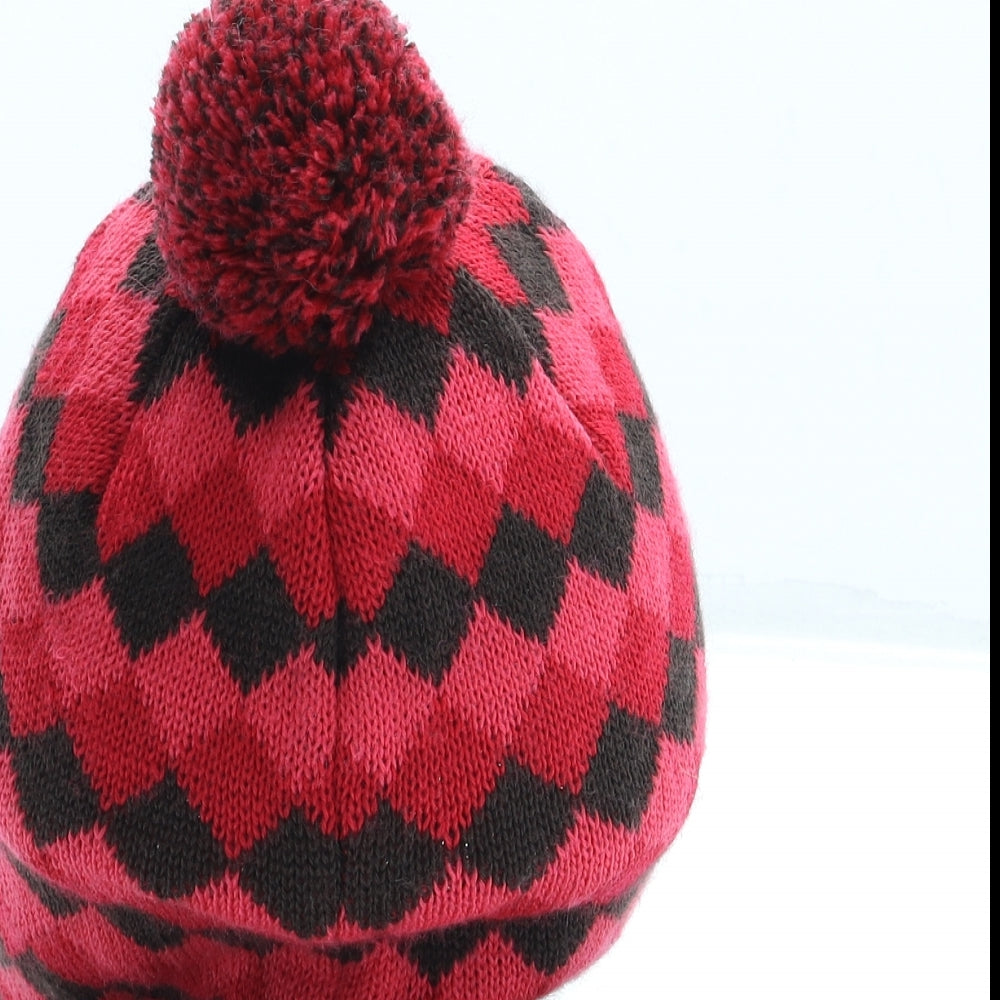 Berghaus Girls Pink Geometric Wool Bonnet One Size - Pom Pom