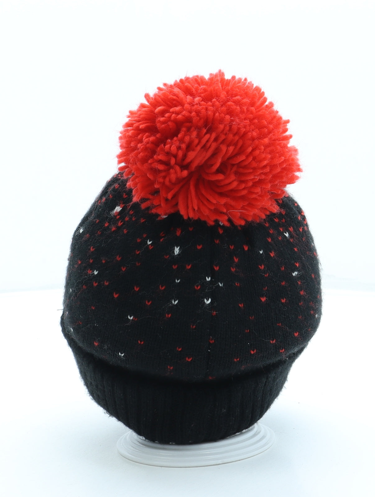 George Boys Black Acrylic Bobble Hat One Size - Spiderman