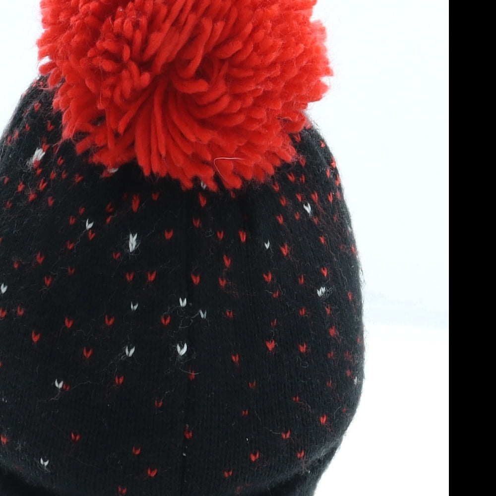 George Boys Black Acrylic Bobble Hat One Size - Spiderman