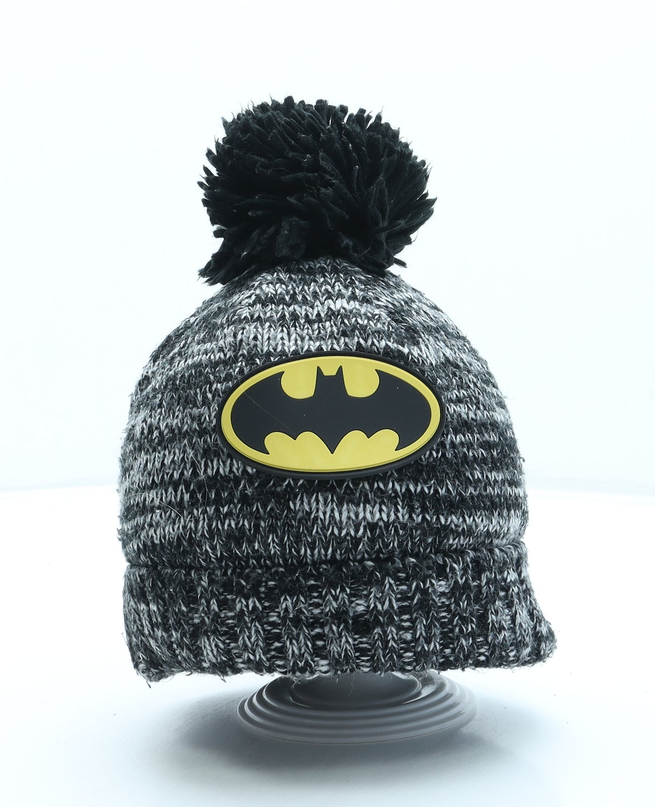 George Boys Black Acrylic Bobble Hat One Size - Batman