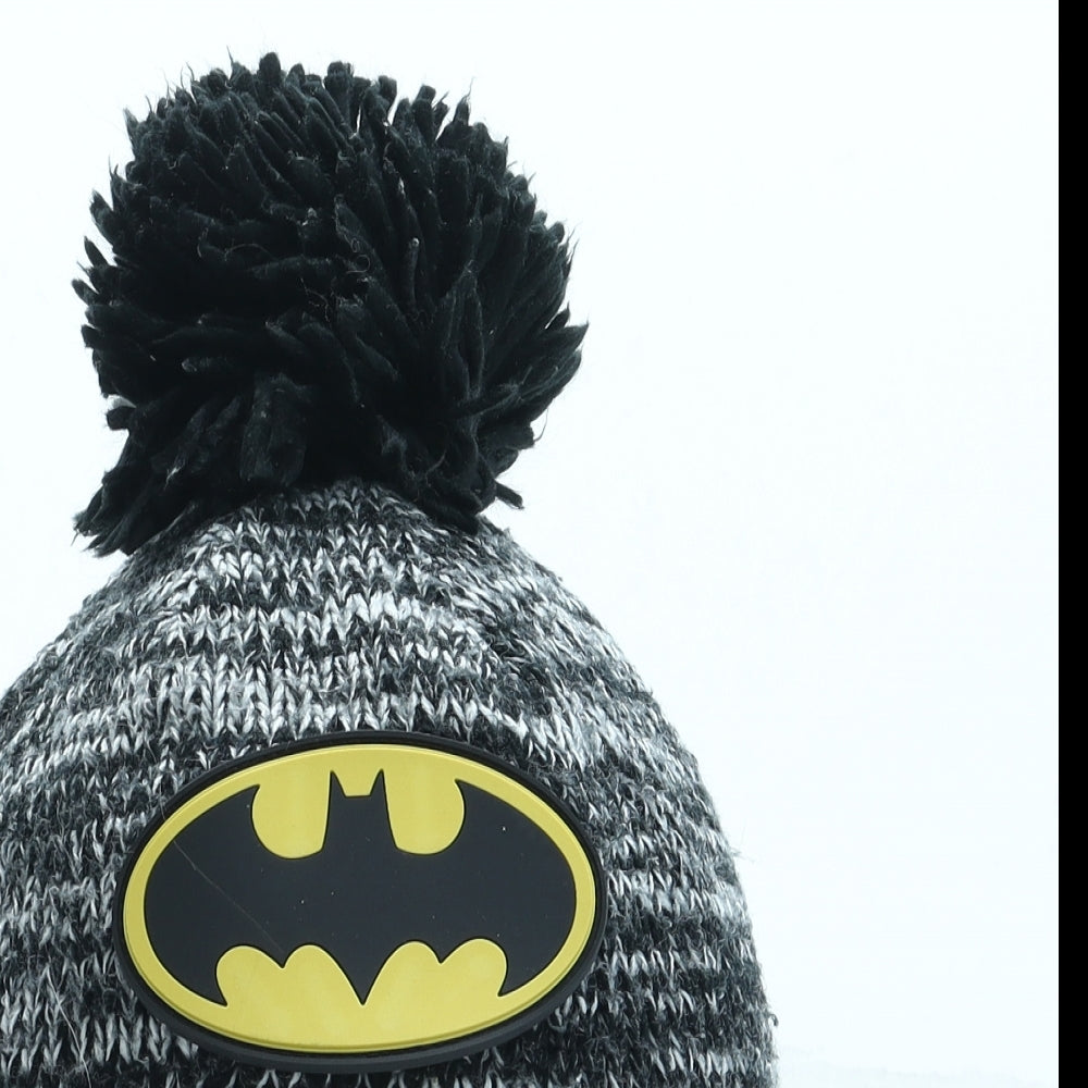 George Boys Black Acrylic Bobble Hat One Size - Batman