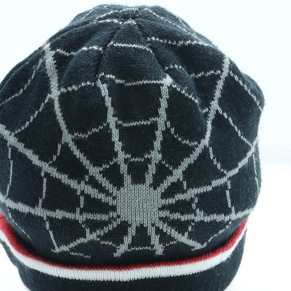 George Boys Black Geometric Acrylic Beanie One Size - Spiderman