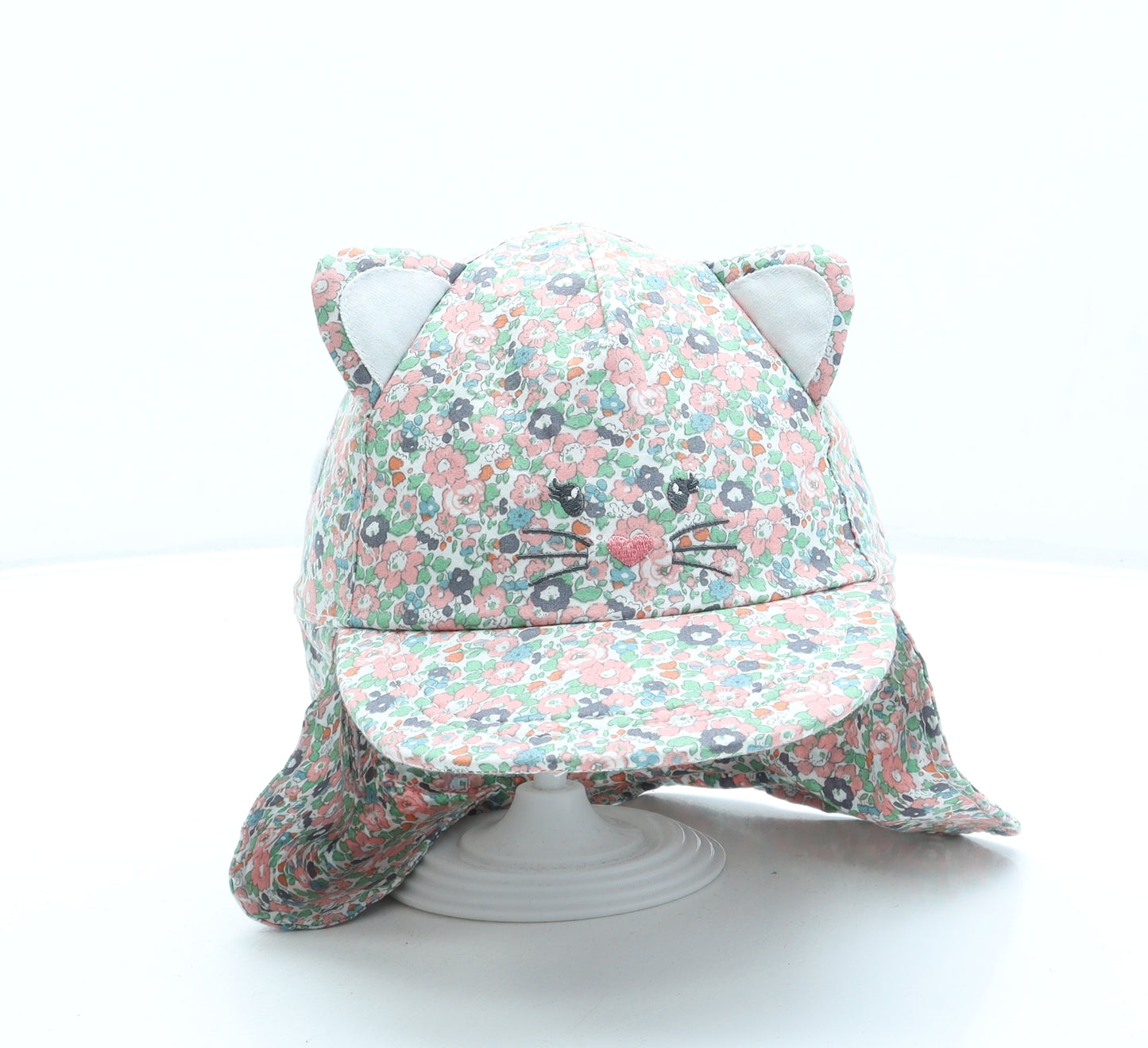 George Girls Multicoloured Floral Cotton Peaked Cap One Size - Cat