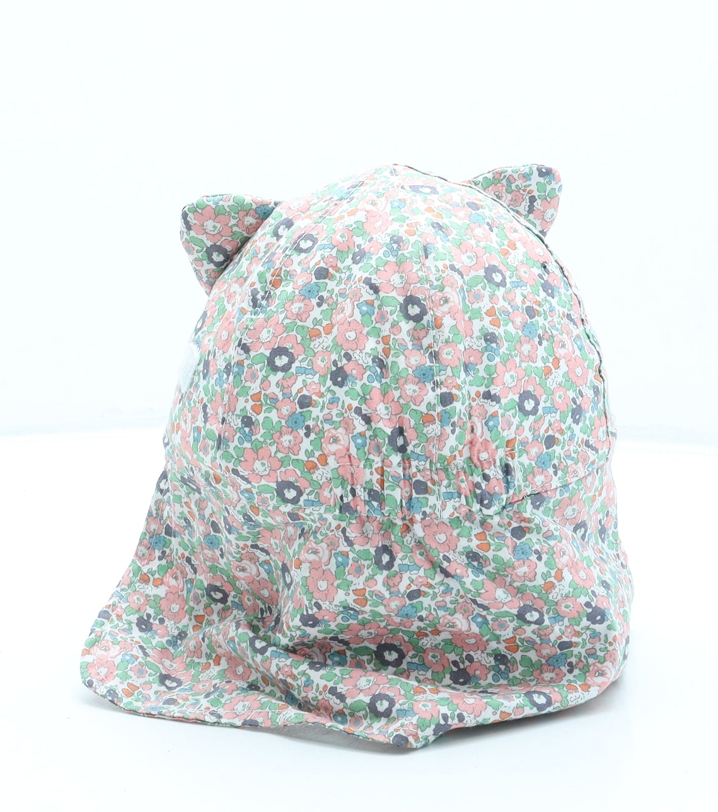 George Girls Multicoloured Floral Cotton Peaked Cap One Size - Cat