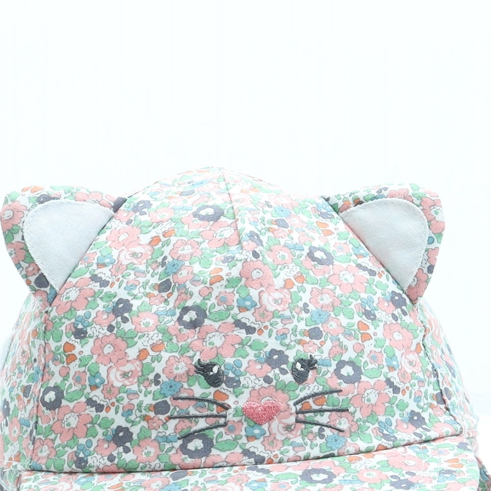 George Girls Multicoloured Floral Cotton Peaked Cap One Size - Cat
