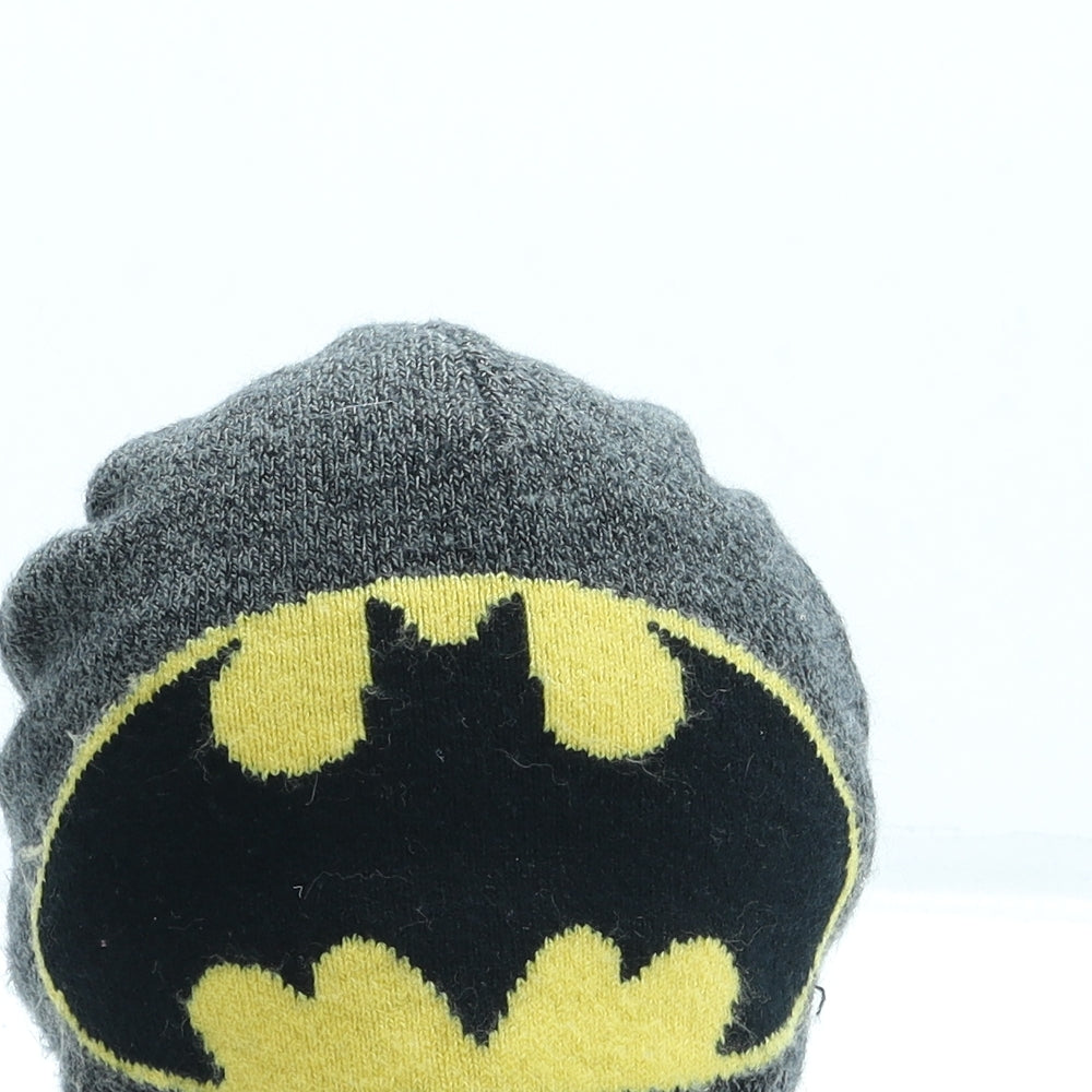 Batman Boys Grey Acrylic Beanie One Size