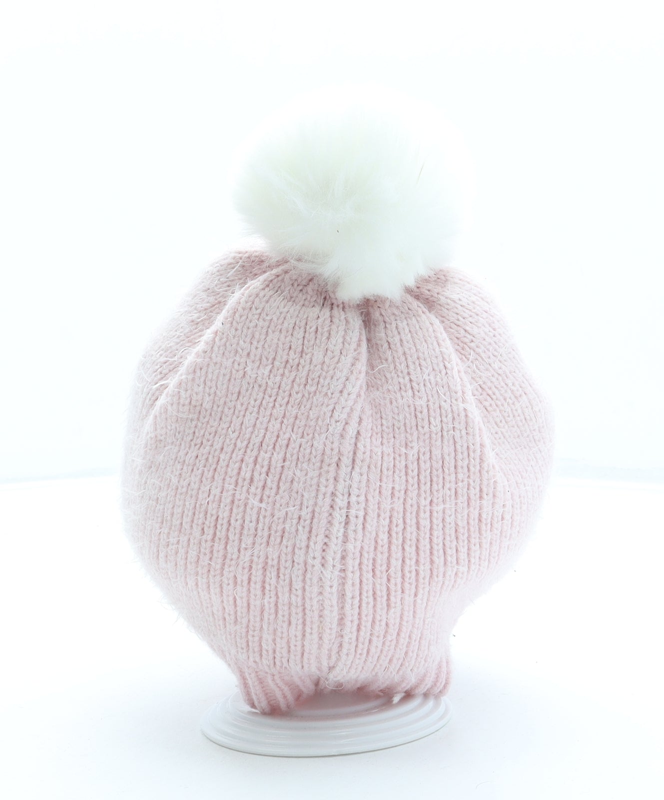 George Girls Pink Acrylic Bobble Hat One Size - Swan