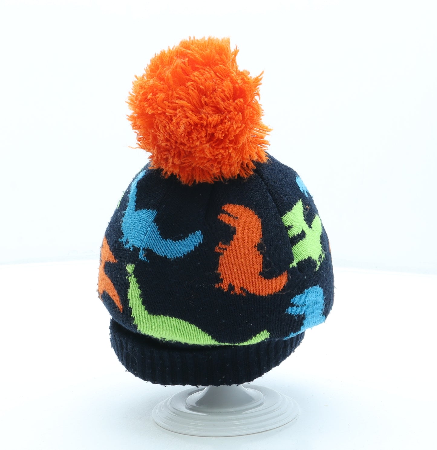 George Boys Blue Geometric Acrylic Bobble Hat One Size - Peppa Pig